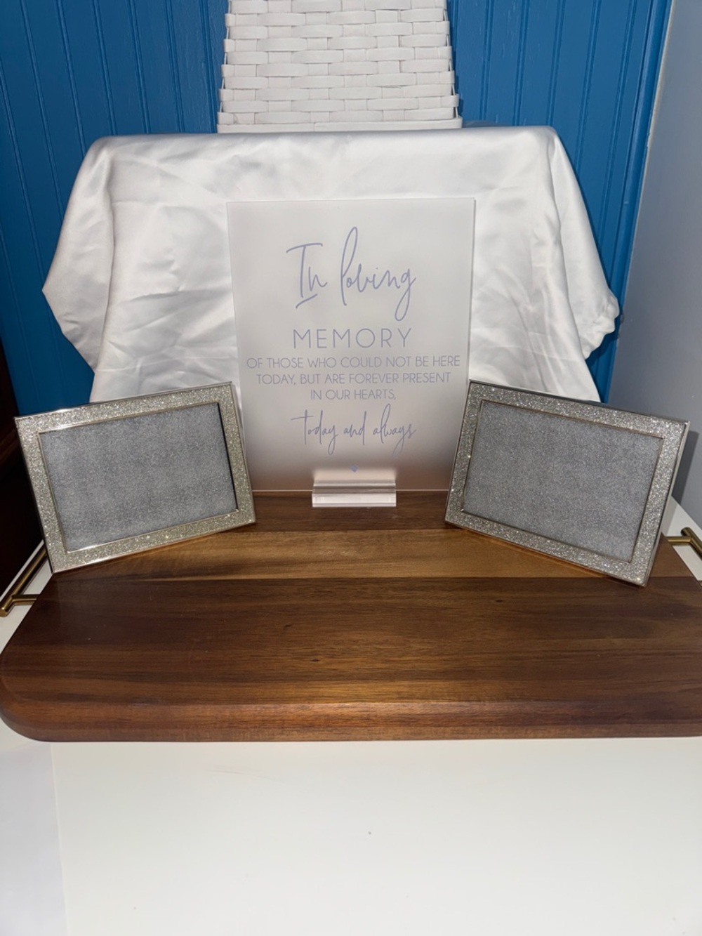 In Memory Of sign plus 2 Silver Glitter Picture Frames -